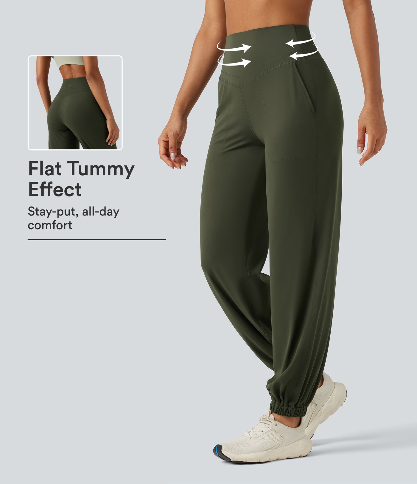 Halara UltraSculpt™ High Waisted Tummy Control Tapered Yoga Joggers with Pockets Halara UltraSculpt™ High Waisted Tummy Control Tapered Yoga Joggers with Pockets