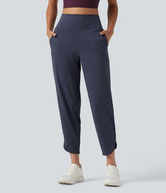 Hoch geschnittene Laufhosen mit innenliegendem Kordelzug, verkürzter Länge und geschwungenem Saum - InstantCool, schnelltrocknend, mit Taschen - UPF50+ Hoch geschnittene Laufhosen mit innenliegendem Kordelzug, verkürzter Länge und geschwungenem Saum - InstantCool, schnelltrocknend, mit Taschen - UPF50+