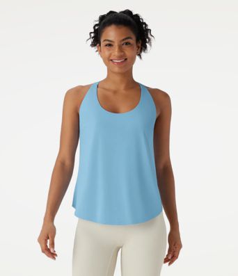 U Neck Curved Hem InstantCool Yoga Tank Top-UPF50+