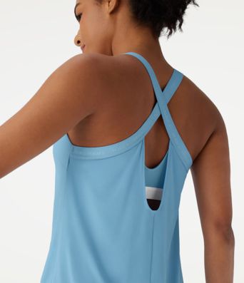 U Neck Curved Hem InstantCool Yoga Tank Top-UPF50+