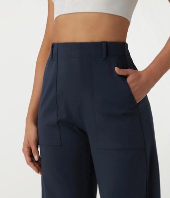 DayStretch High Waisted Barrel Leg Casual Pants with Pockets DayStretch High Waisted Barrel Leg Casual Pants with Pockets