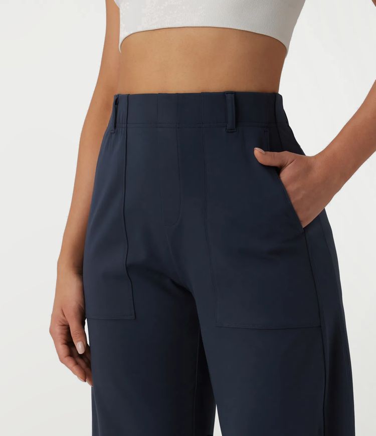 DayStretch High Waisted Barrel Leg Casual Pants with Pockets DayStretch High Waisted Barrel Leg Casual Pants with Pockets