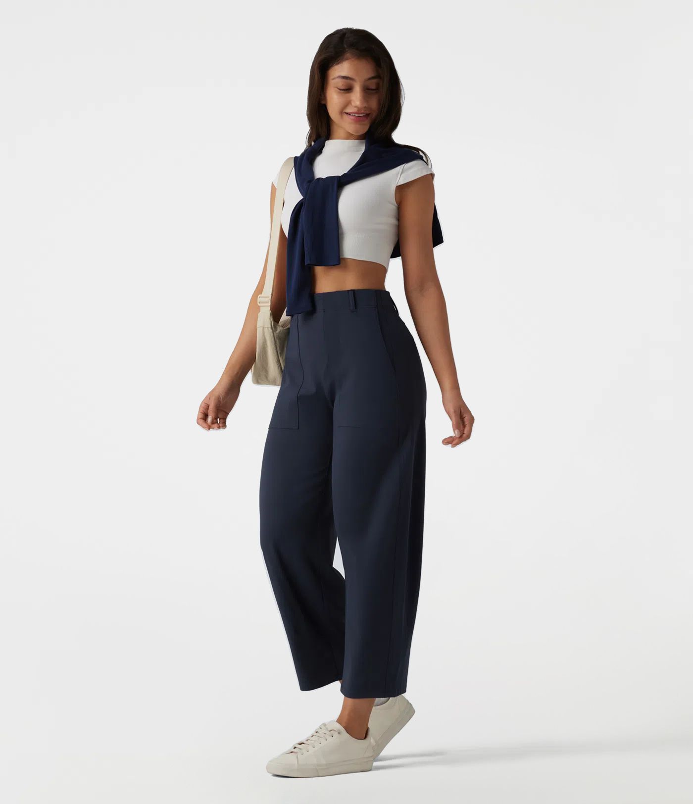 DayStretch High Waisted Barrel Leg Casual Pants with Pockets DayStretch High Waisted Barrel Leg Casual Pants with Pockets
