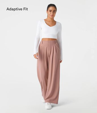 Halara Flex™ High Waisted Pocket Wide Leg Waffle Work Pants Halara Flex™ High Waisted Pocket Wide Leg Waffle Work Pants