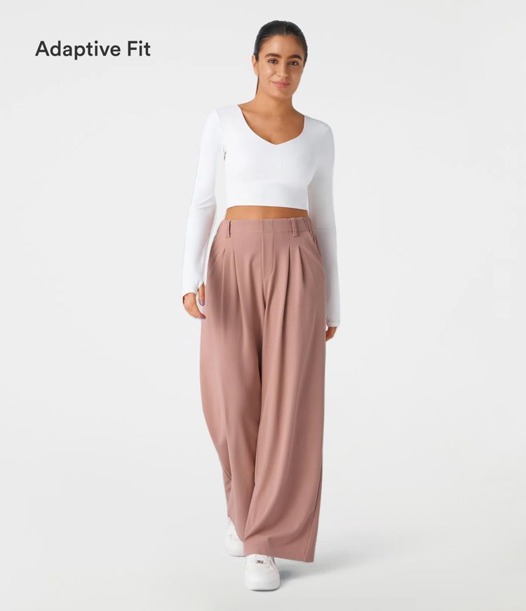 Halara Flex™ High Waisted Pocket Wide Leg Waffle Work Pants Halara Flex™ High Waisted Pocket Wide Leg Waffle Work Pants