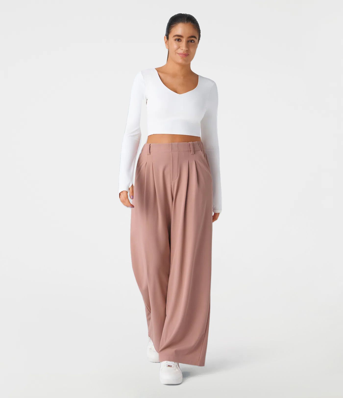 Halara Flex™ High Waisted Pocket Wide Leg Waffle Work Pants Halara Flex™ High Waisted Pocket Wide Leg Waffle Work Pants