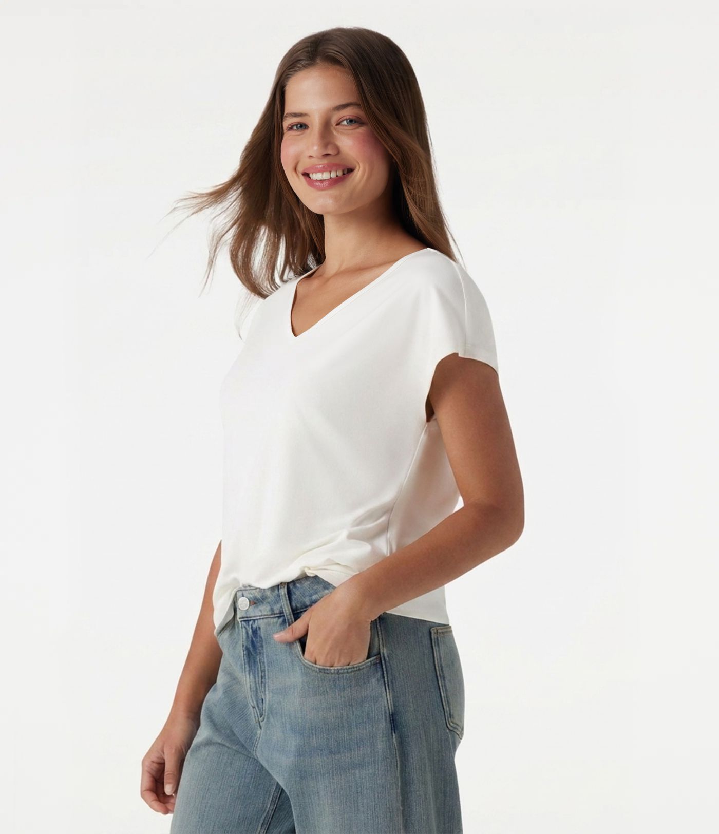 V Neck Short Sleeve Casual T-Shirt