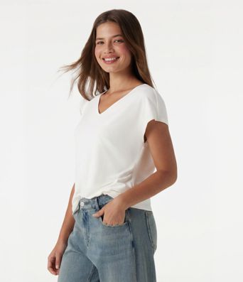 V Neck Short Sleeve Casual T-Shirt