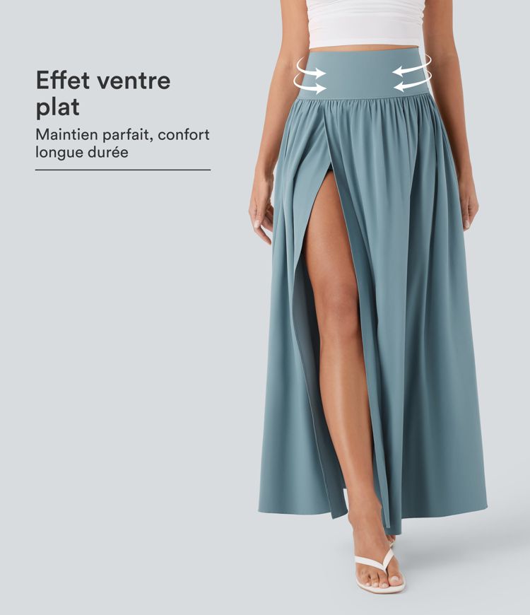 Jupe maxi fluide 2-en-1 gainante taille haute à séchage rapide Breezeful™ Jupe maxi fluide 2-en-1 gainante taille haute à séchage rapide Breezeful™