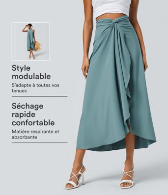 Breezeful™ falda envolvente de talle alto con lazada trasera, de secado rápido Breezeful™ falda envolvente de talle alto con lazada trasera, de secado rápido