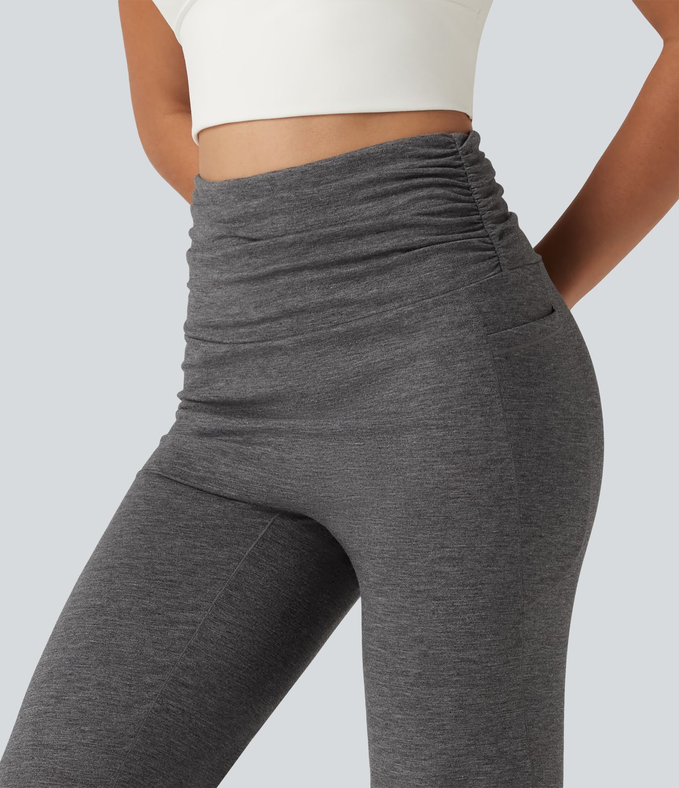 Geraffte Ballon-Joggers mit hohem Bund und Seitentaschen