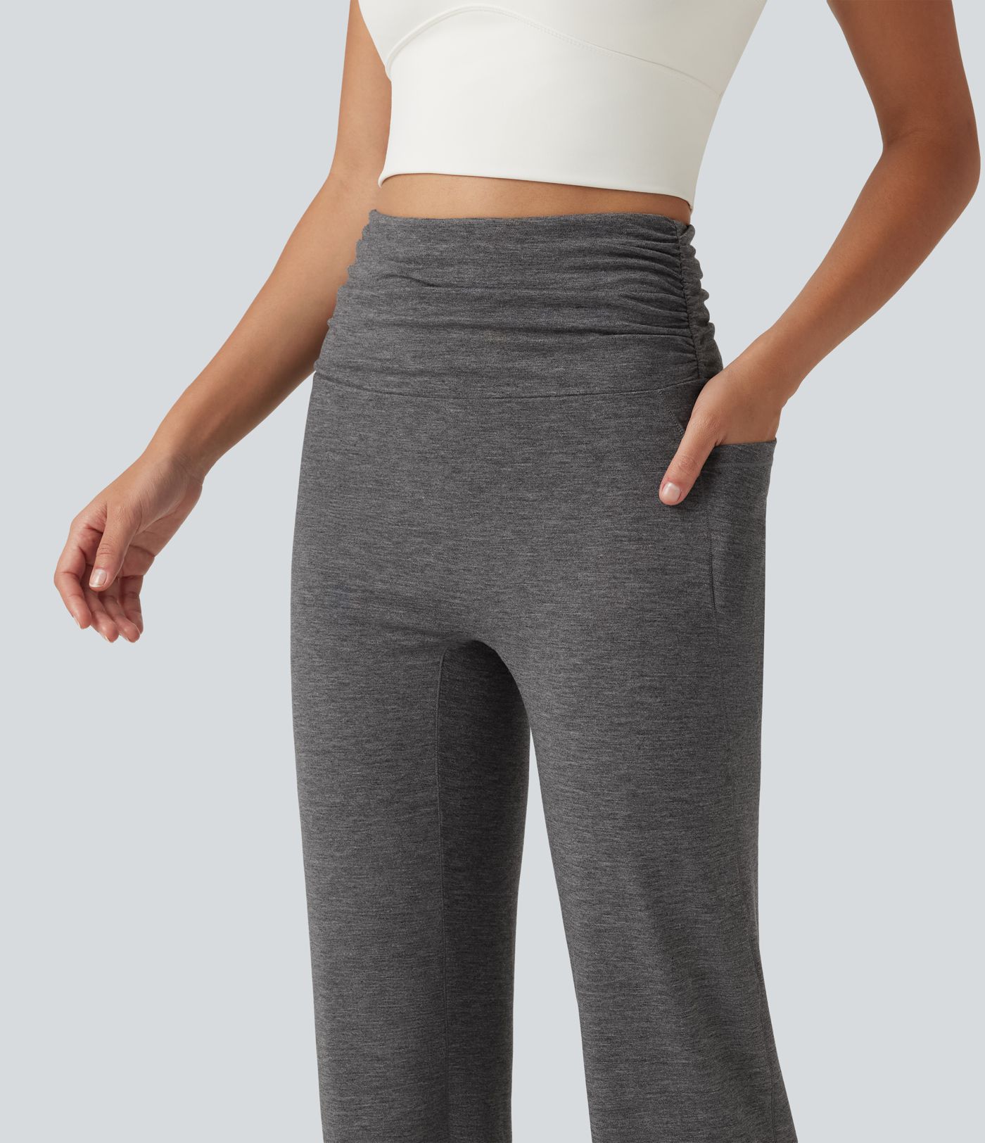 Geraffte Ballon-Joggers mit hohem Bund und Seitentaschen