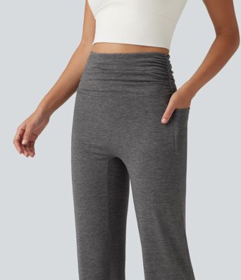 Geraffte Ballon-Joggers mit hohem Bund und Seitentaschen