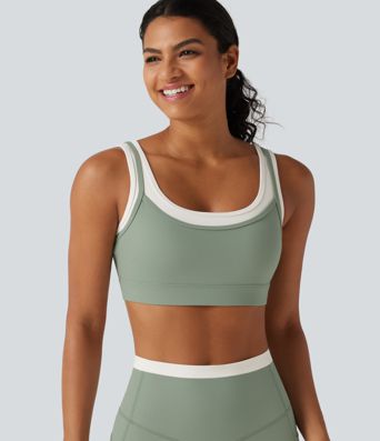 Halara UltraSculpt™ - Yoga-Sport-BH mit mittlerem Support, U-Ausschnitt, Farbblock und gedrehtem Design Halara UltraSculpt™ - Yoga-Sport-BH mit mittlerem Support, U-Ausschnitt, Farbblock und gedrehtem Design