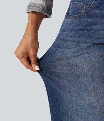 Halara Flex™ Niedrig geschnittene Jeans mit weitem Bein – lässig, mit Taschen Halara Flex™ Niedrig geschnittene Jeans mit weitem Bein – lässig, mit Taschen