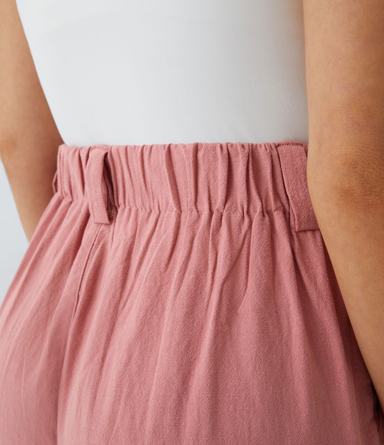 High Waisted Pocket Wide Leg Flowy Solid Palazzo Women Smart Casual Linen-Feel Pants High Waisted Pocket Wide Leg Flowy Solid Palazzo Women Smart Casual Linen-Feel Pants