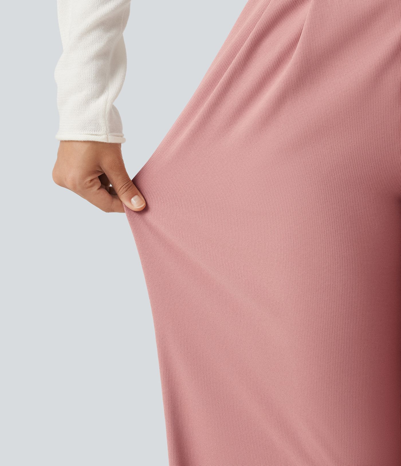 Halara Flex™ - Stoffhose mit hohem Bund, Seitentaschen, Waffelstoff und geradem Bein