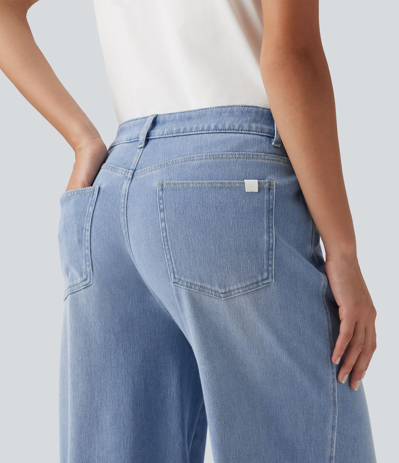 Halara Flex™ Mid Rise Wide Leg Casual Jeans with Pockets