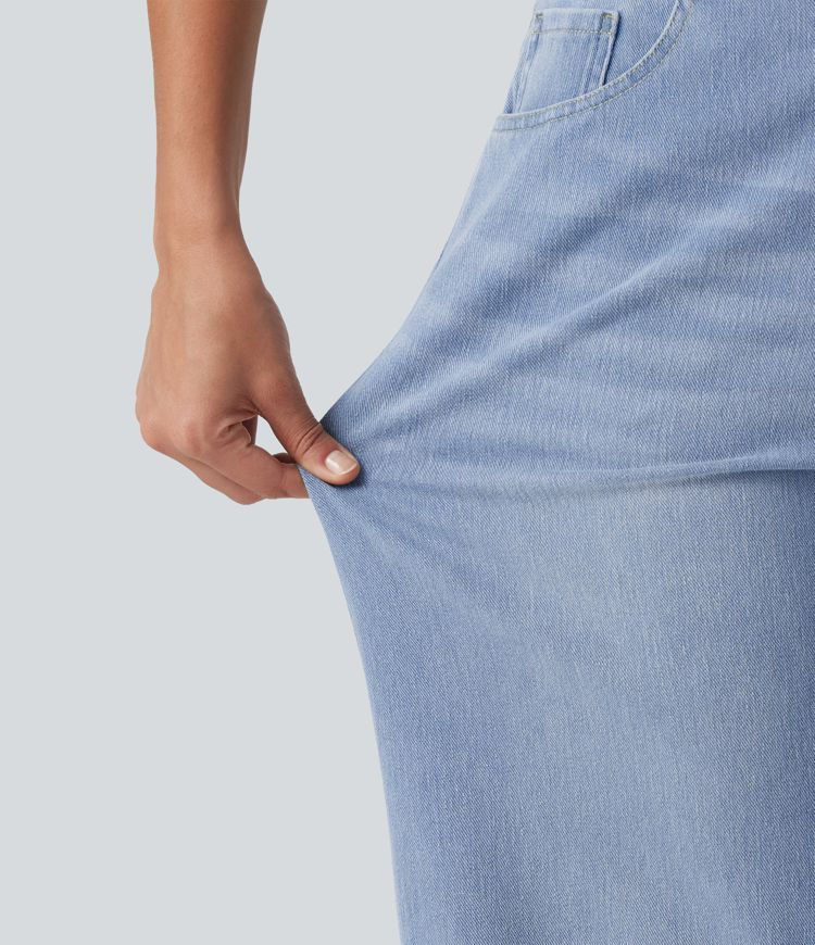Halara Flex™ Mid Rise Wide Leg Casual Jeans with Pockets