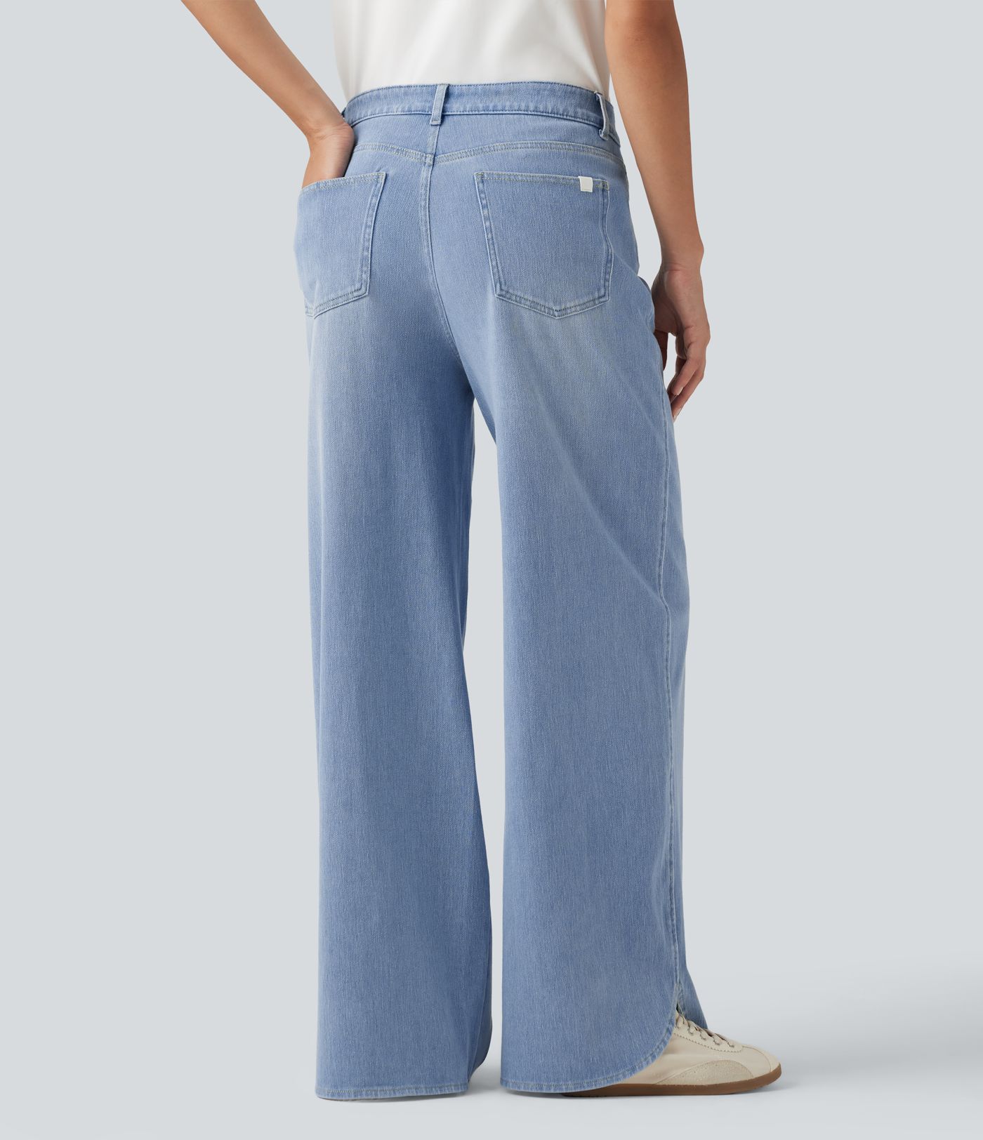 Halara Flex™ Mid Rise Wide Leg Casual Jeans with Pockets