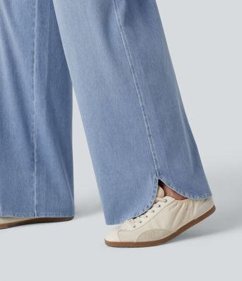 Halara Flex™ Mid Rise Wide Leg Casual Jeans with Pockets