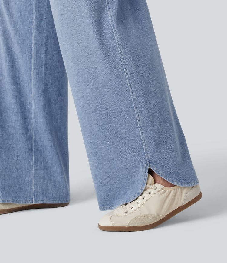 Halara Flex™ Mid Rise Wide Leg Casual Jeans with Pockets