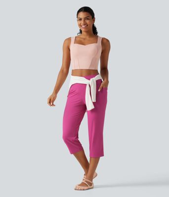 Halara UltraSculpt™ High Waisted Tummy Control Straight Leg Capri Yoga Pants with Pockets Halara UltraSculpt™ High Waisted Tummy Control Straight Leg Capri Yoga Pants with Pockets