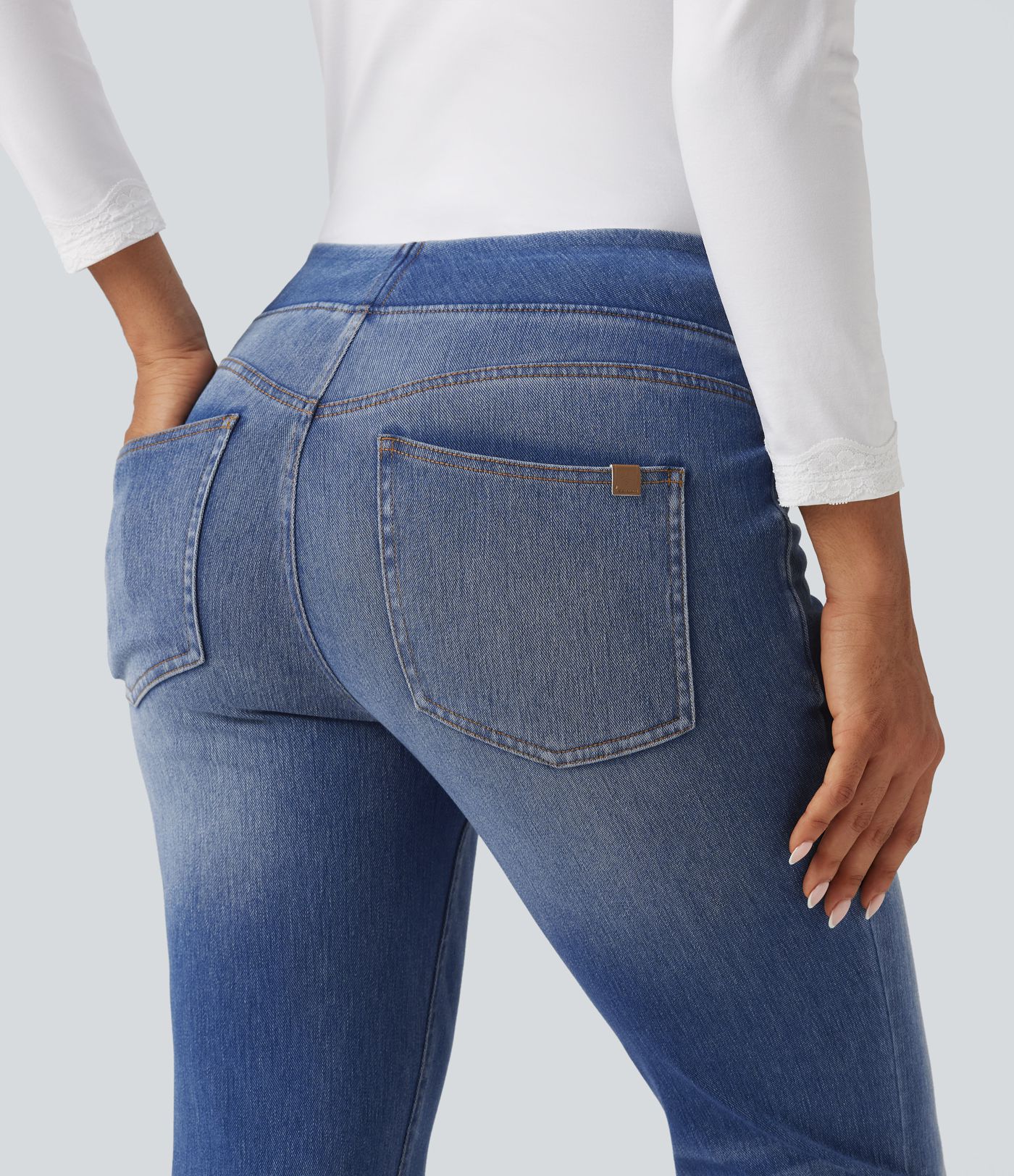 Halara Flex™ High Waisted Casual Flare Jeans with Pockets