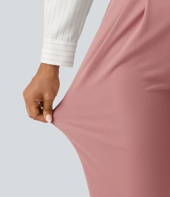 Halara Flex™ High Waisted Tapered Waffle Capri Work Pants with Pockets