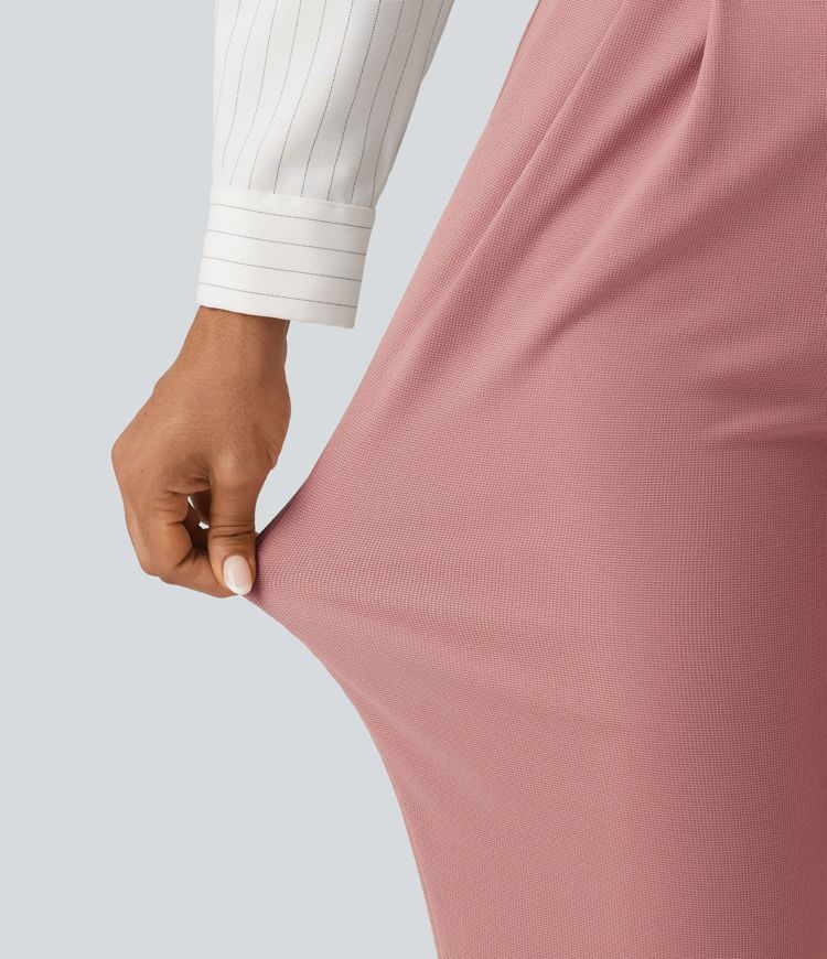 Halara Flex™ High Waisted Tapered Waffle Capri Work Pants with Pockets