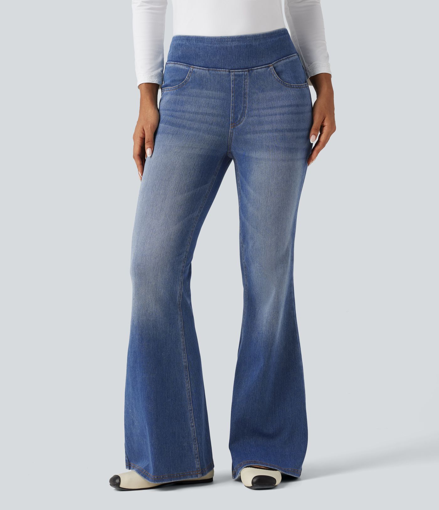 Halara Flex™ High Waisted Casual Flare Jeans with Pockets