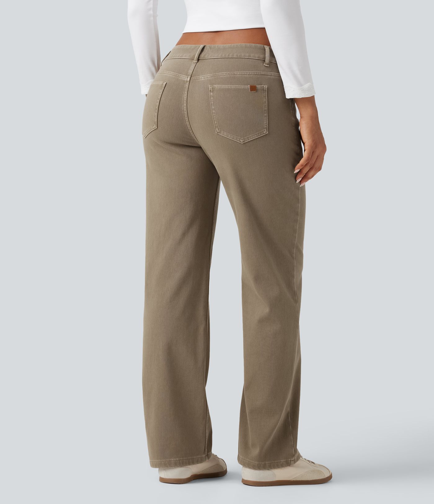 Halara Flex™ Low Rise Asymmetric Straight Leg Colorful Casual Jeans with Pockets Halara Flex™ Low Rise Asymmetric Straight Leg Colorful Casual Jeans with Pockets