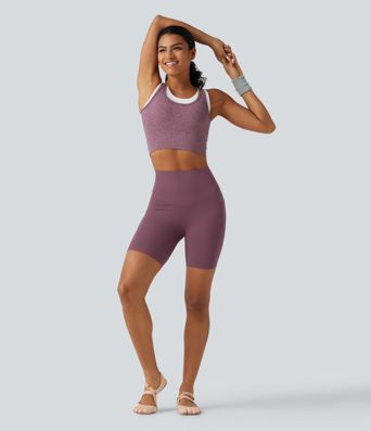 OneForm U Neck Seamless Flow Light Support 2-in-1 Workout Sports Bra