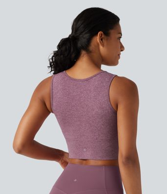 OneForm U Neck Seamless Flow Light Support 2-in-1 Workout Sports Bra