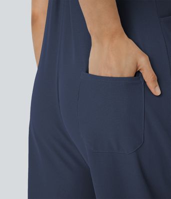 Salopette Décontractée Gaufrée Plissée Poches Multiples Avec Boutons Bretelles Réglables Salopette Décontractée Gaufrée Plissée Poches Multiples Avec Boutons Bretelles Réglables