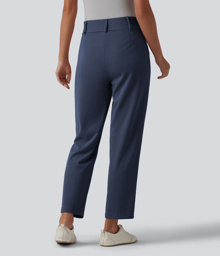 Harbor Ink Halara Flex™ - Schmal zulaufende Bürohose mit hohem Bund, Seitentaschen und Waffelstoff / 2