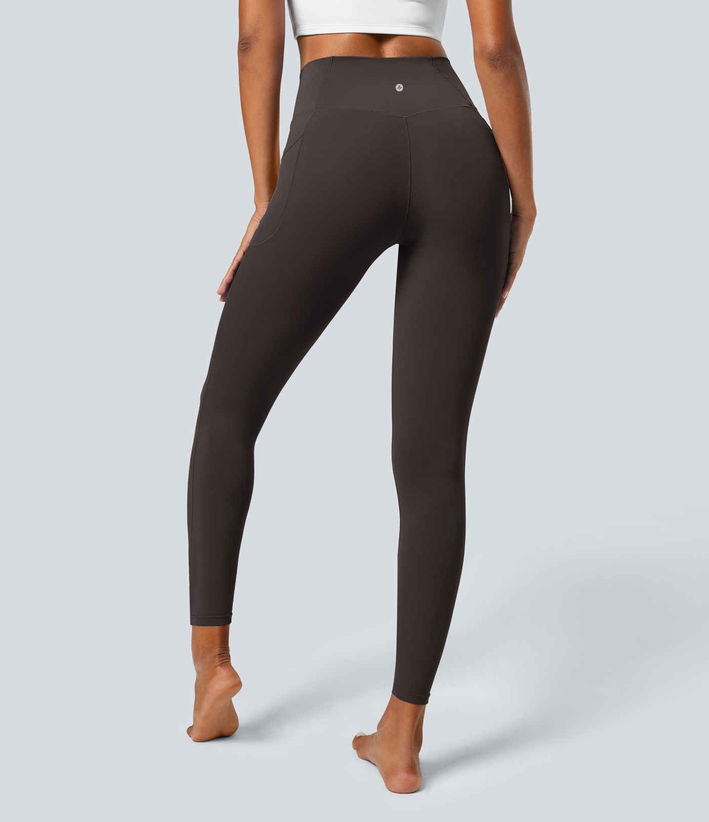 SoftlyZero™ leggings de corte cruzado con bolsillos, lisos SoftlyZero™ leggings de corte cruzado con bolsillos, lisos