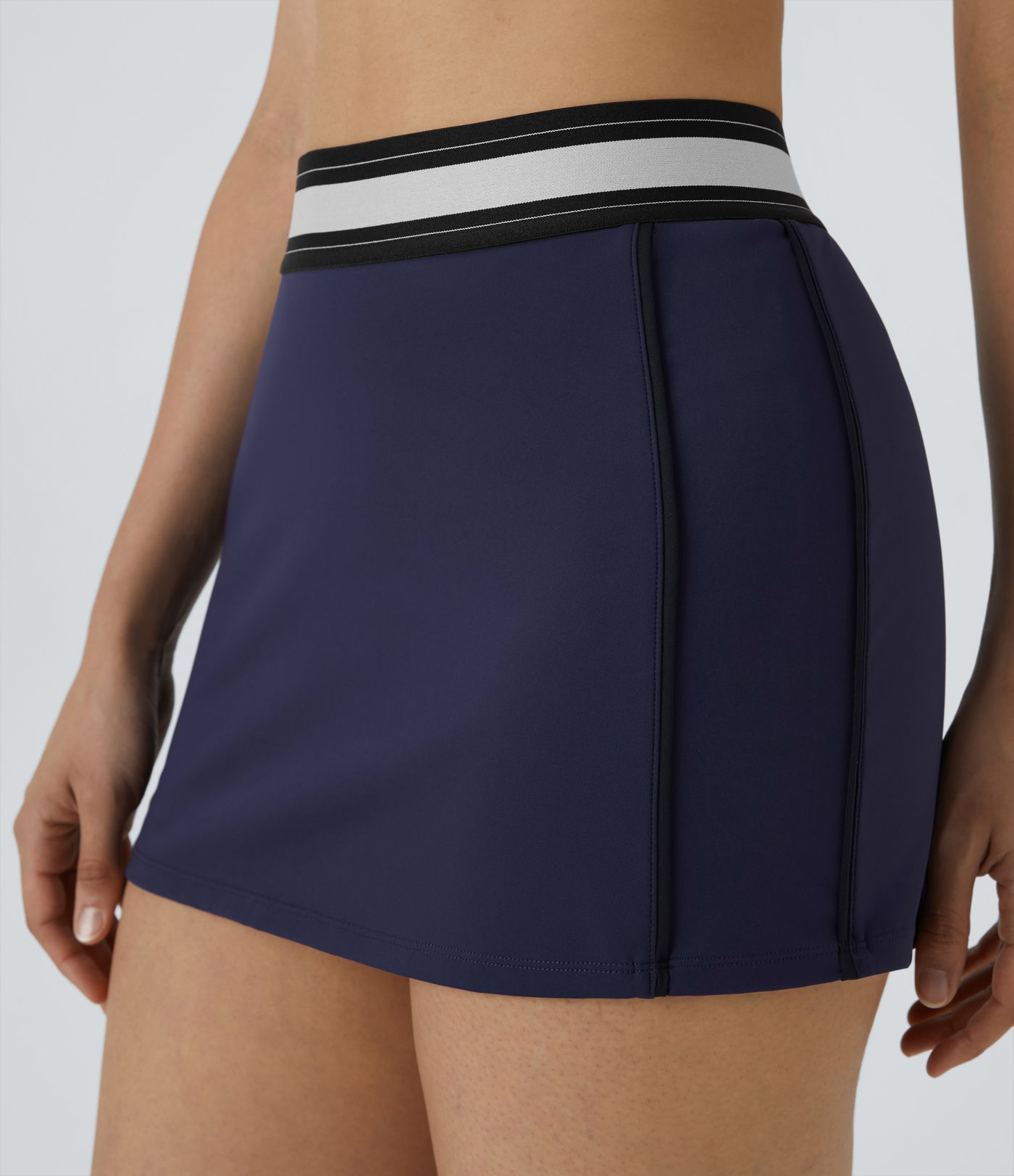 SoftlyZero™ Airy High Waisted 2-in-1 Bodycon Color Block Micro Mini InstantCool Tennis Skirt