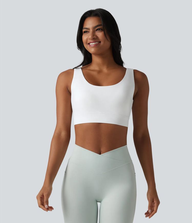 Halara Ultrasculpt™ Medium Support Backless Adjustable Buckle Built-in Bra Training Sports Bra