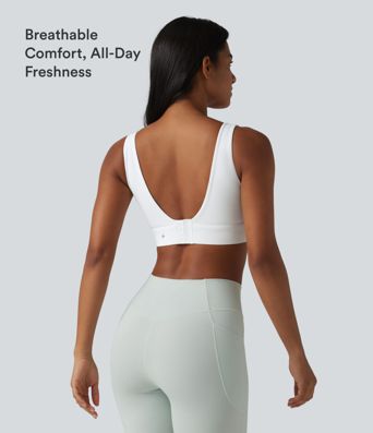 Halara Ultrasculpt™ Medium Support Backless Adjustable Buckle Built-in Bra Training Sports Bra