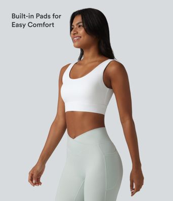 Halara Ultrasculpt™ Medium Support Backless Adjustable Buckle Built-in Bra Training Sports Bra