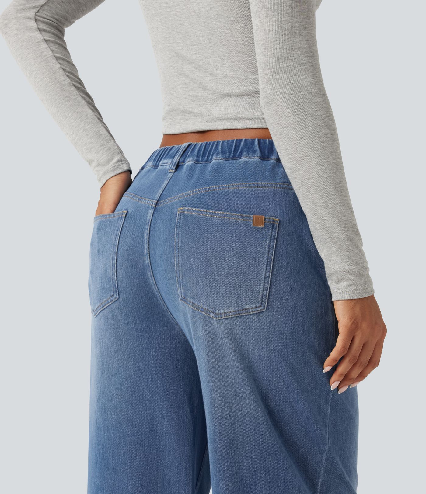 Halara Flex™ Mid Rise Wide Leg Casual Jeans with Pockets
