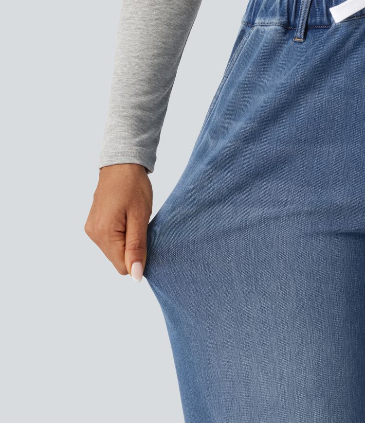 Halara Flex™ Mid Rise Wide Leg Casual Jeans with Pockets
