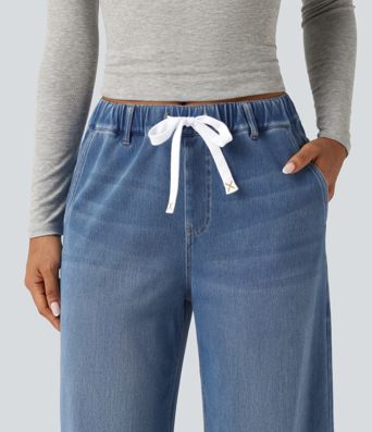 Halara Flex™ Mid Rise Wide Leg Casual Jeans with Pockets