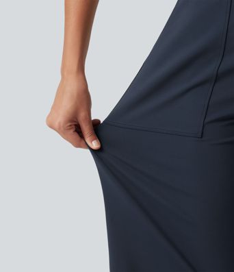 DayStretch Pantalones casuales cintura alta, pernera barrel, bolsillos