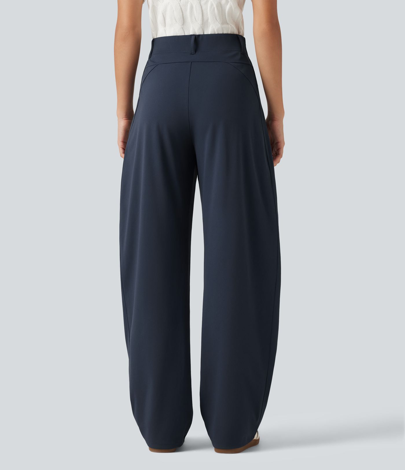 DayStretch Pantalones casuales cintura alta, pernera barrel, bolsillos