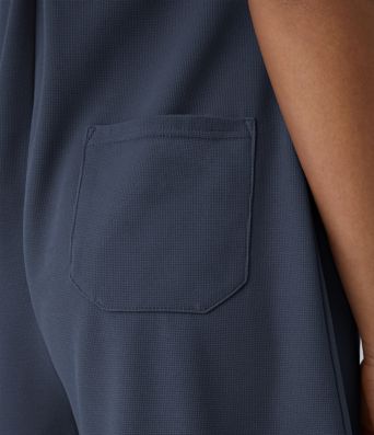 Pockets Waffle Casual Short Overalls