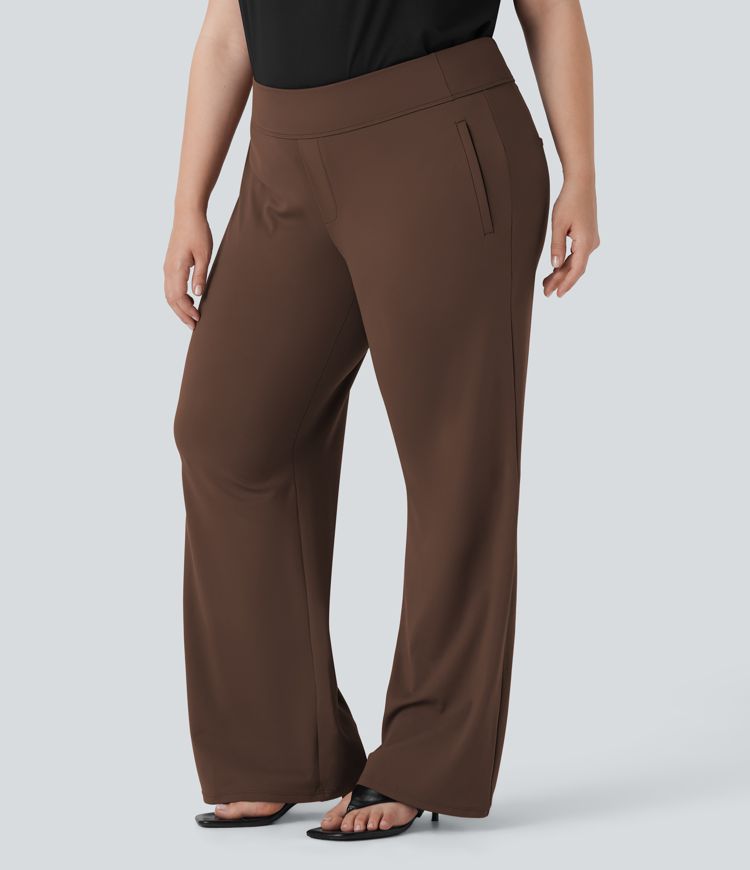 Halara Flex™ DayStretch - Ausgestellte Arbeits-Hose mit hohem Bund und Seitentaschen - Plus Size