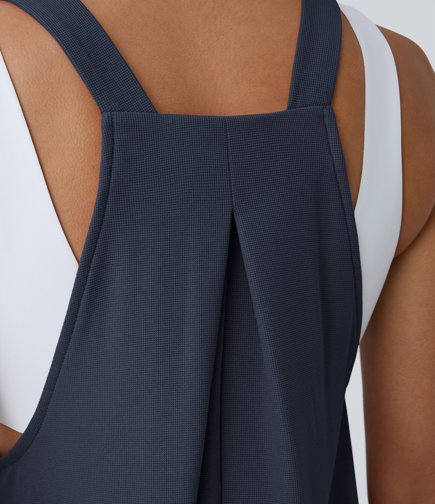Pockets Waffle Casual Short Overalls