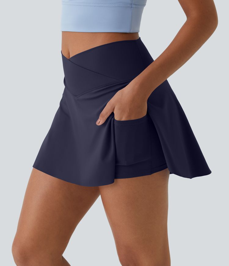Everyday SoftlyZero™ Airy Crossover 2-in-1 Side Pocket InstantCool Mini Tennis Skirt-Lucid
